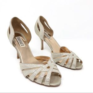 Badgley Mischka Tatiana Gold Heels SZ 7.5 Wedding